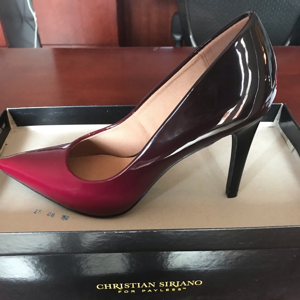 COPY - Wine two tone heels.  8 1/2.   New.